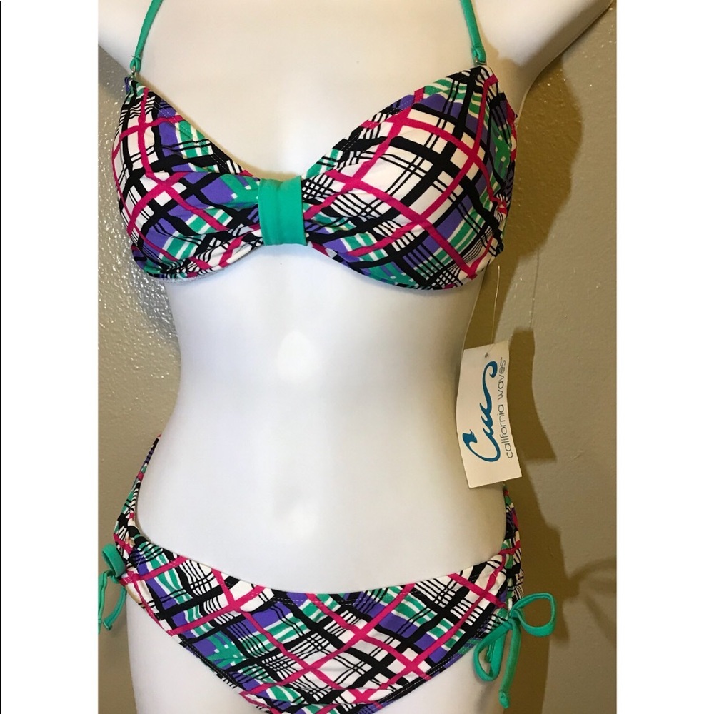 NWT Macy’s California waves swimwear sz large